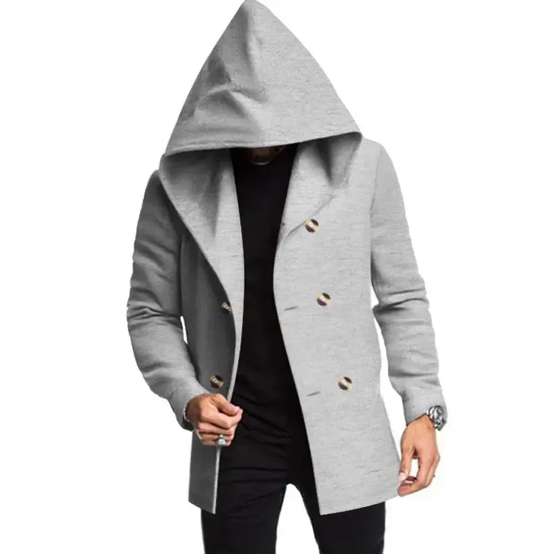 Men's Mid-length Slim Solid Colour jacket