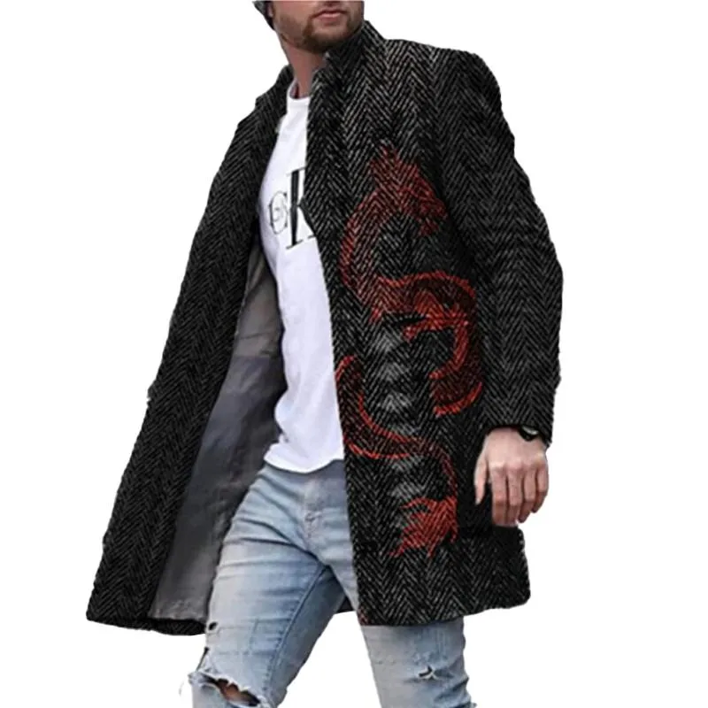 Men's Woolen Mid-length Casual Coat 29852177YM