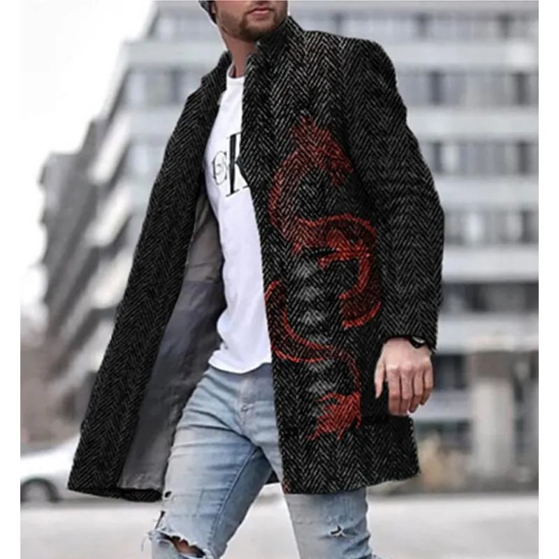 Men's Woolen Mid-length Casual Coat 29852177YM