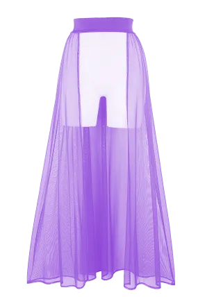 Mesh Maxi Skirt Cover-up Long / FESTIVAL SKIRT LILAC