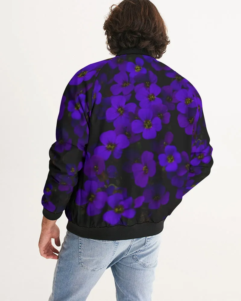 Midnight Purple Flower Men's Bomber Jacket