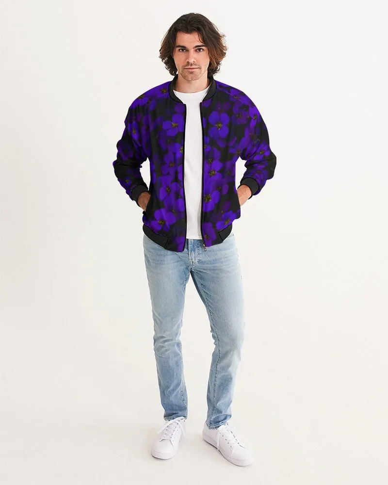 Midnight Purple Flower Men's Bomber Jacket