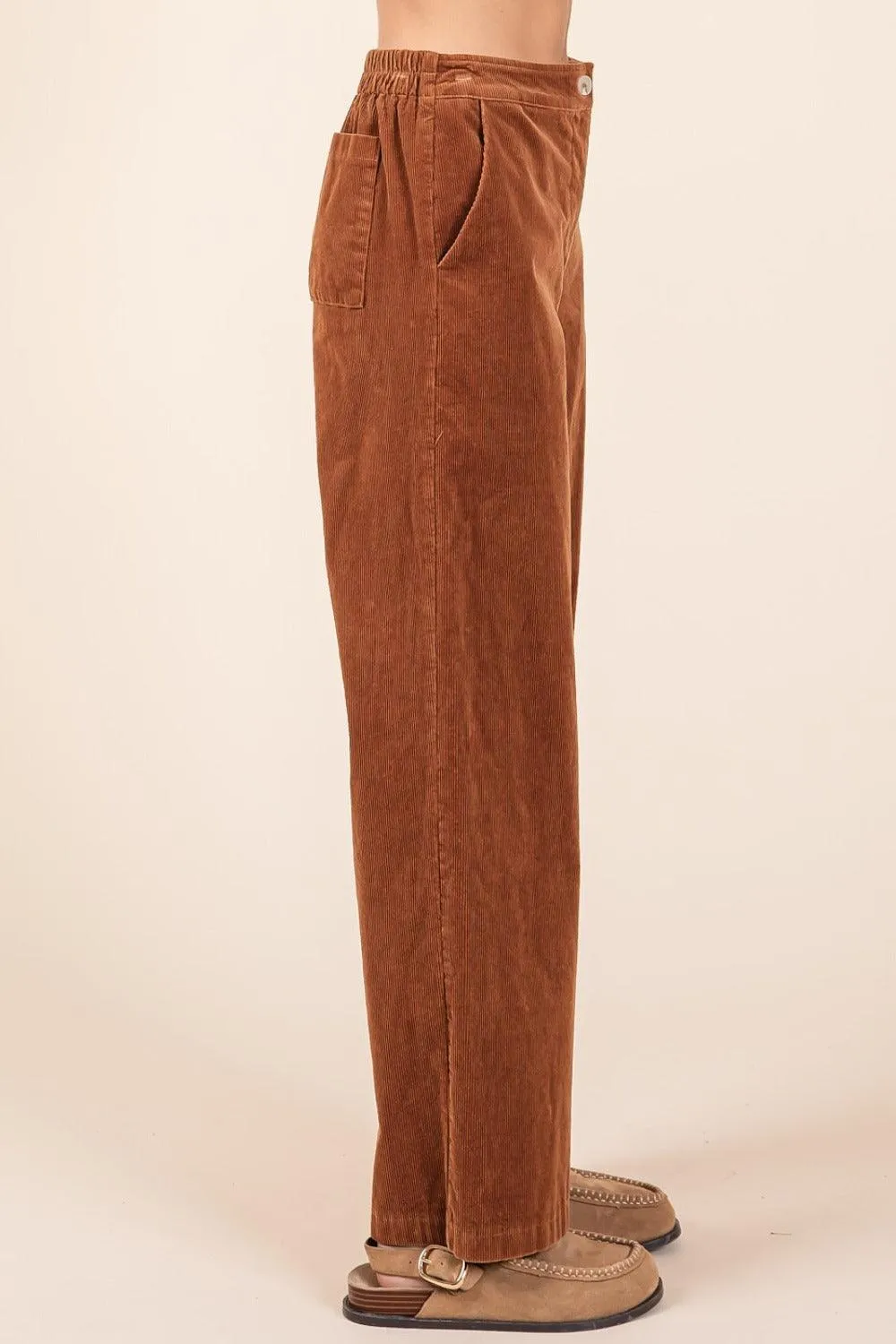 Mittoshop USA Stock Corduroy Pants Back Elastic Waist Trousers