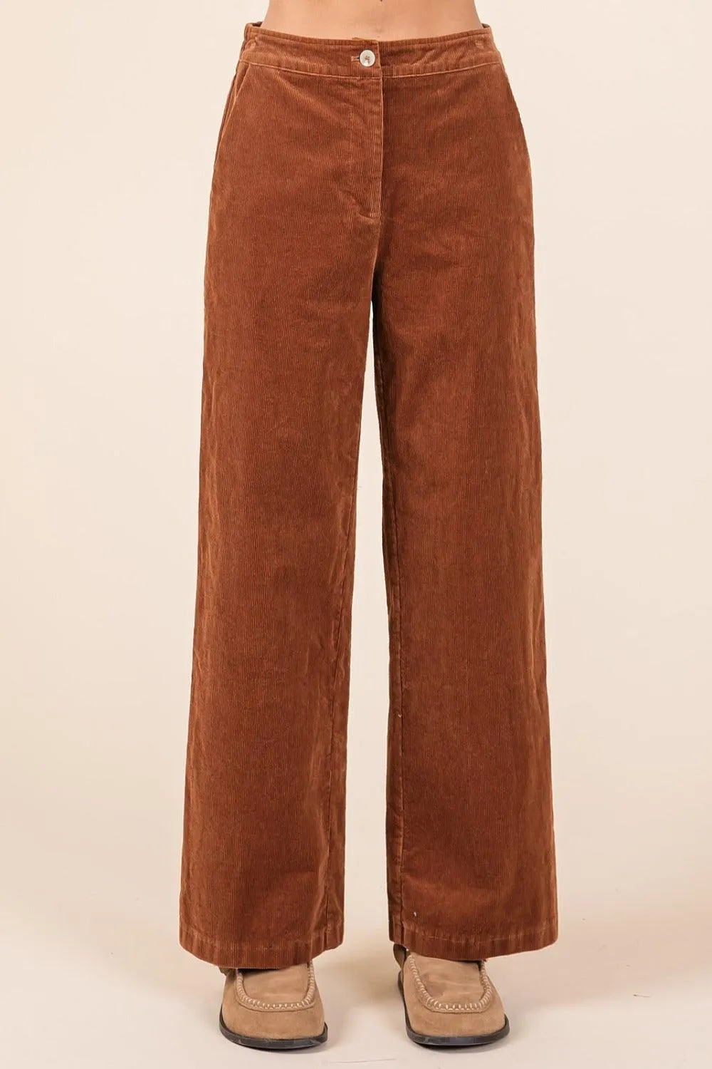 Mittoshop USA Stock Corduroy Pants Back Elastic Waist Trousers