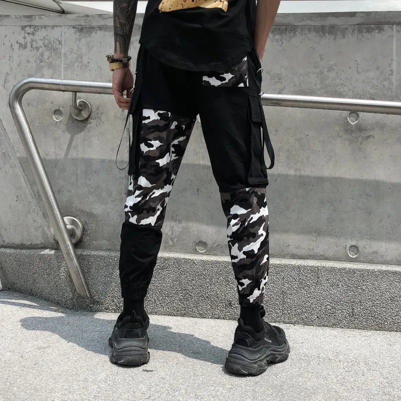 Mixed Patch Camouflage Hip Hop Men Ankle Length Jogger Pants