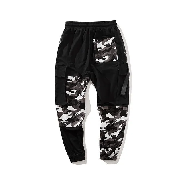 Mixed Patch Camouflage Hip Hop Men Ankle Length Jogger Pants