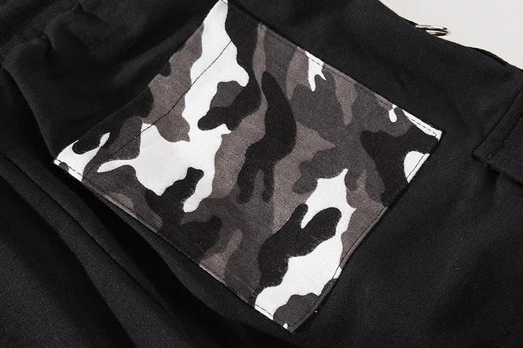 Mixed Patch Camouflage Hip Hop Men Ankle Length Jogger Pants