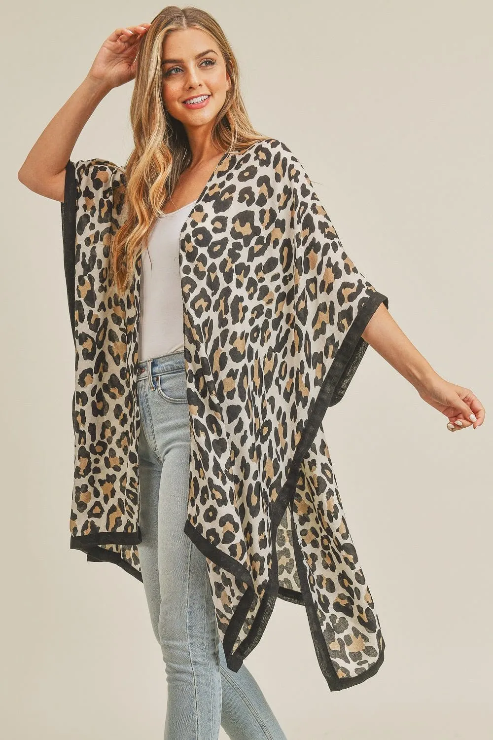 MS0071 Leopard Print Summer Kimono