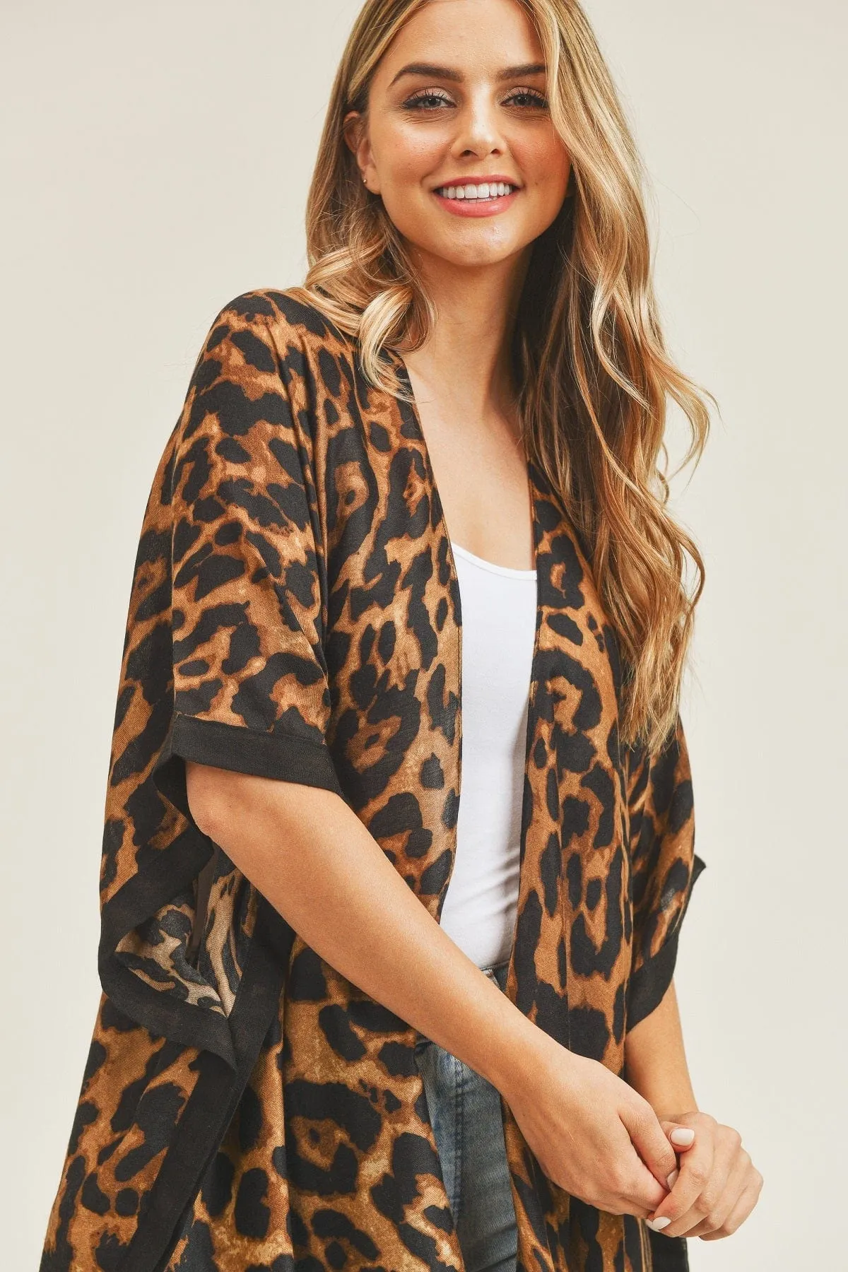 MS0071 Leopard Print Summer Kimono