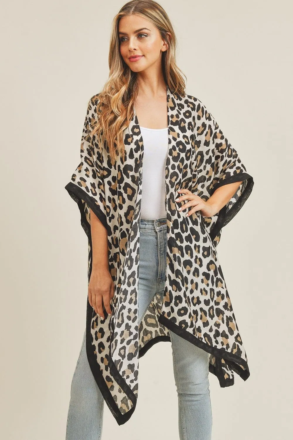 MS0071 Leopard Print Summer Kimono