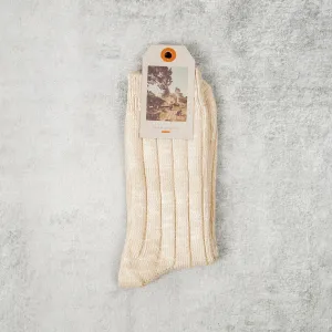 Nudie Broad Rib Socks - Ecru