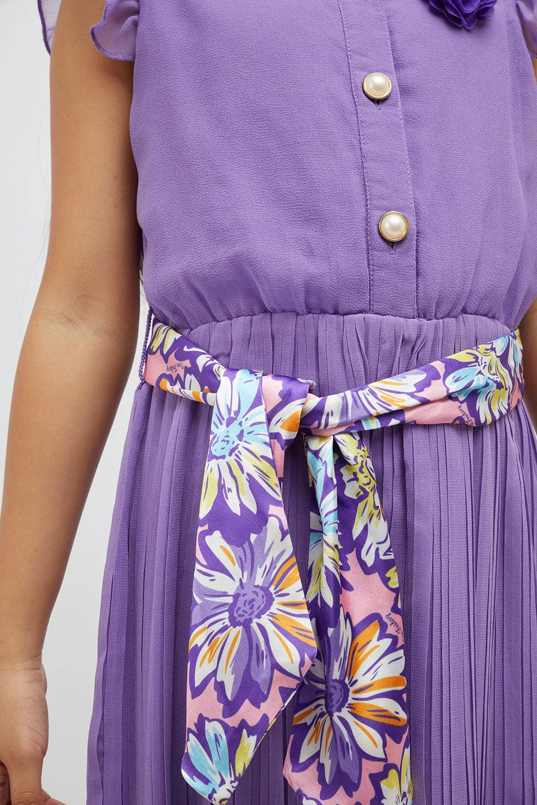 One Friday Purple Pleated Jumpsuit