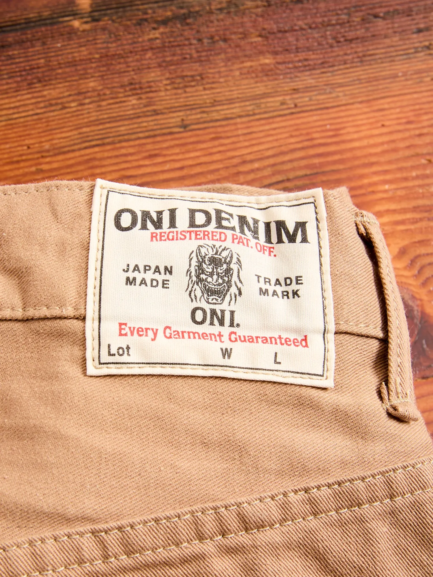 ONI-022-SCKB 10oz Selvedge Chino in Khaki Beige