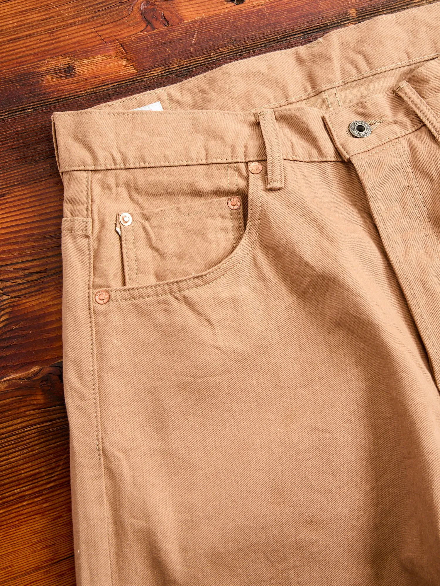 ONI-022-SCKB 10oz Selvedge Chino in Khaki Beige