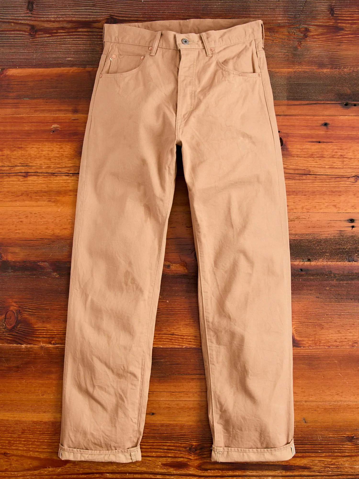 ONI-022-SCKB 10oz Selvedge Chino in Khaki Beige