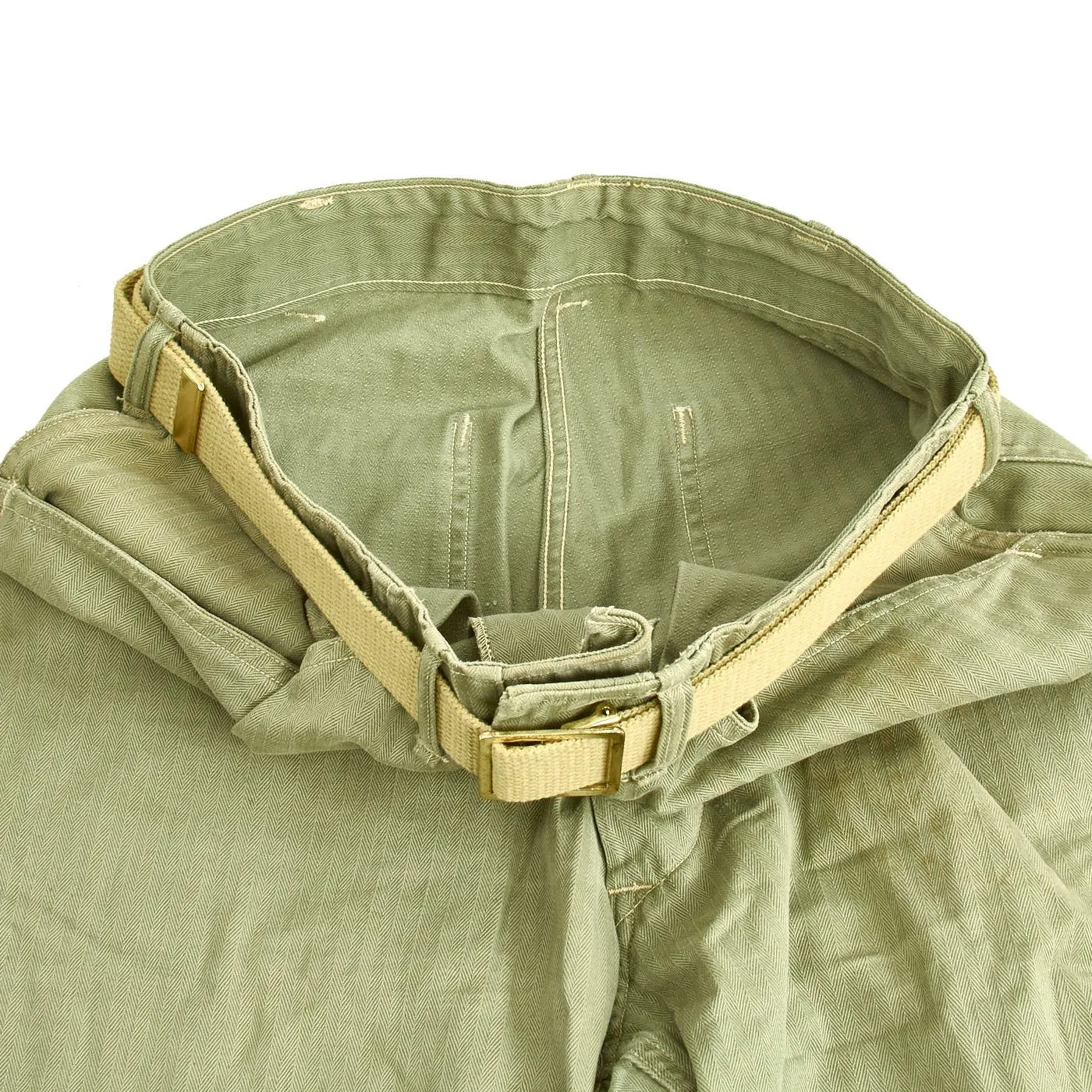 Original U.S. WWII USMC HBT Herringbone Twill P44 Combat Field Utility Named Set - Jacket and Pants