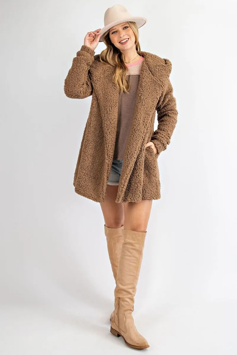 Oversized Willow Soft Faux-Fur Hoody Jacket Coat