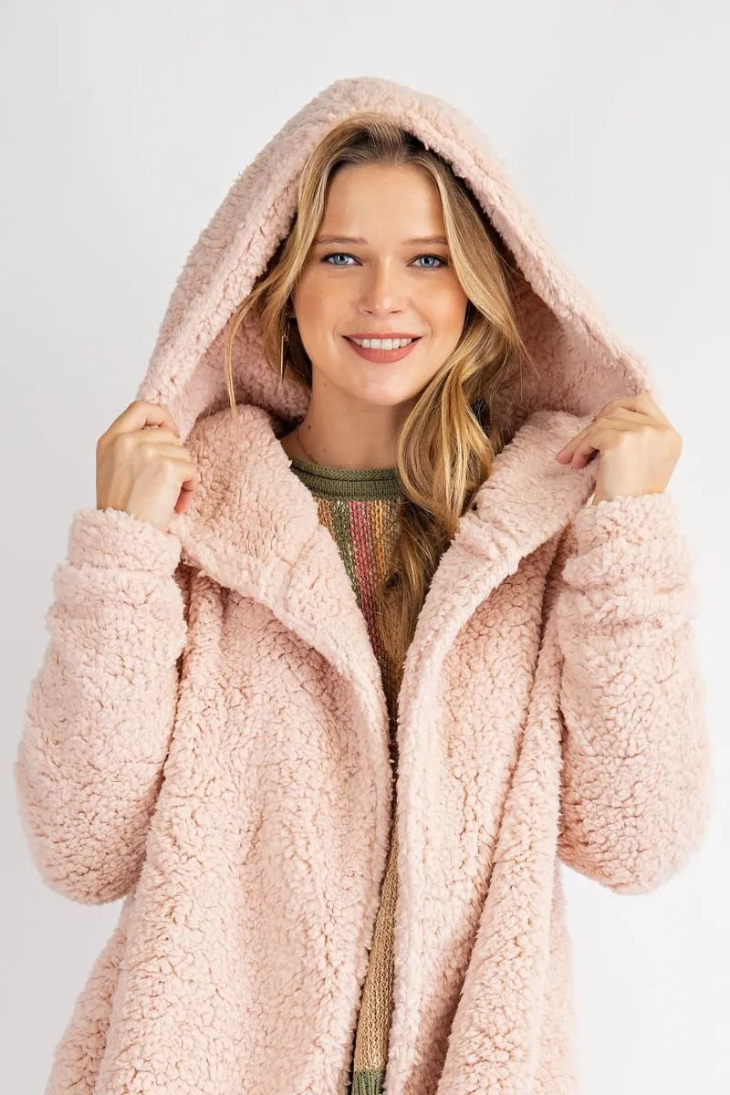 Oversized Willow Soft Faux-Fur Hoody Jacket Coat