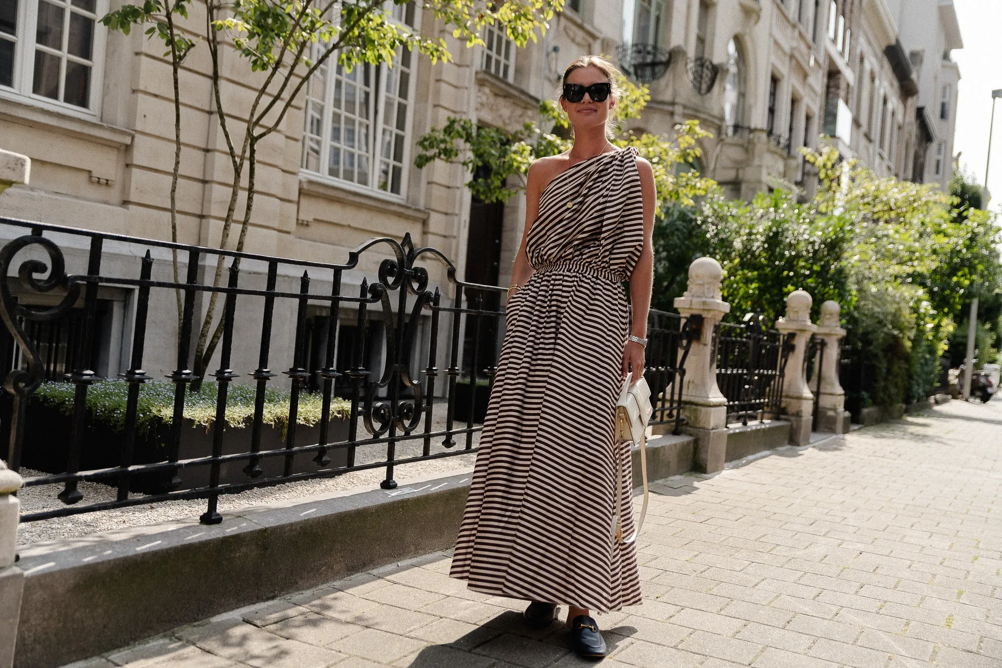 Paulien striped skirt brown