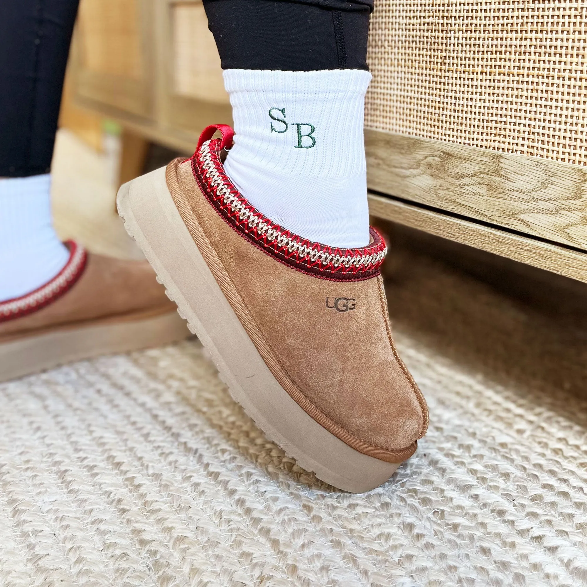 Personalized Staggered Monogrammed Crew Socks