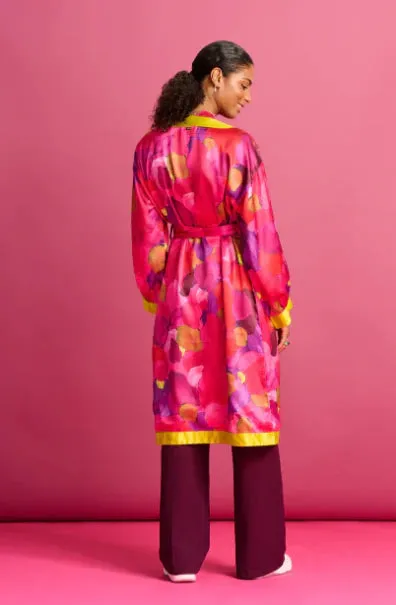 POM KIMONO | Brushwork Fiery Pink