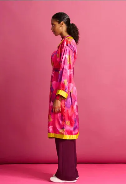 POM KIMONO | Brushwork Fiery Pink