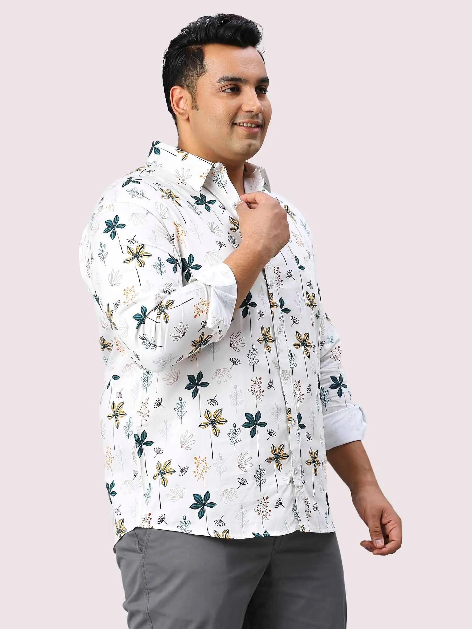 Posy Digital Printed Full Sleeve Shirt Men's Plus Size