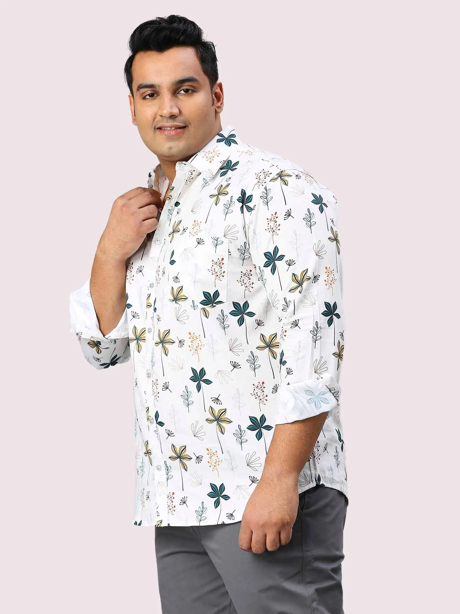 Posy Digital Printed Full Sleeve Shirt Men's Plus Size