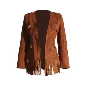 Pre Order:  Solid Tassel Belted Jacket