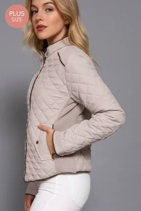 Quilted Jacket w/ Side Ribbing