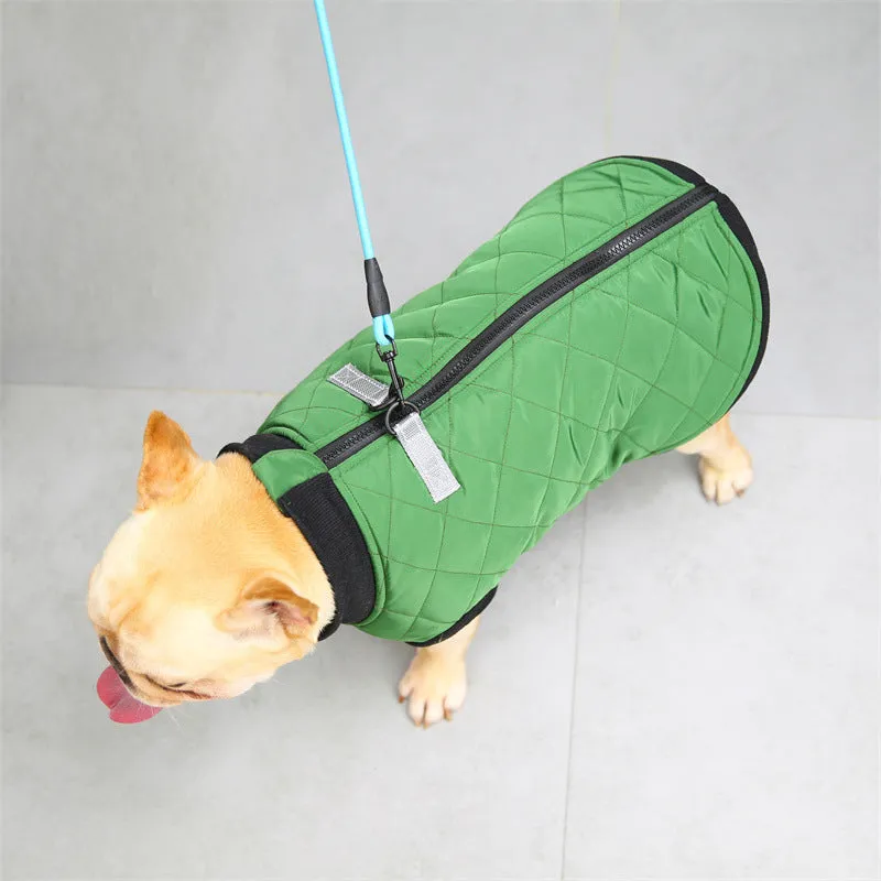 Quilted Vest with Leash Ring for French Bulldog (WJ14)