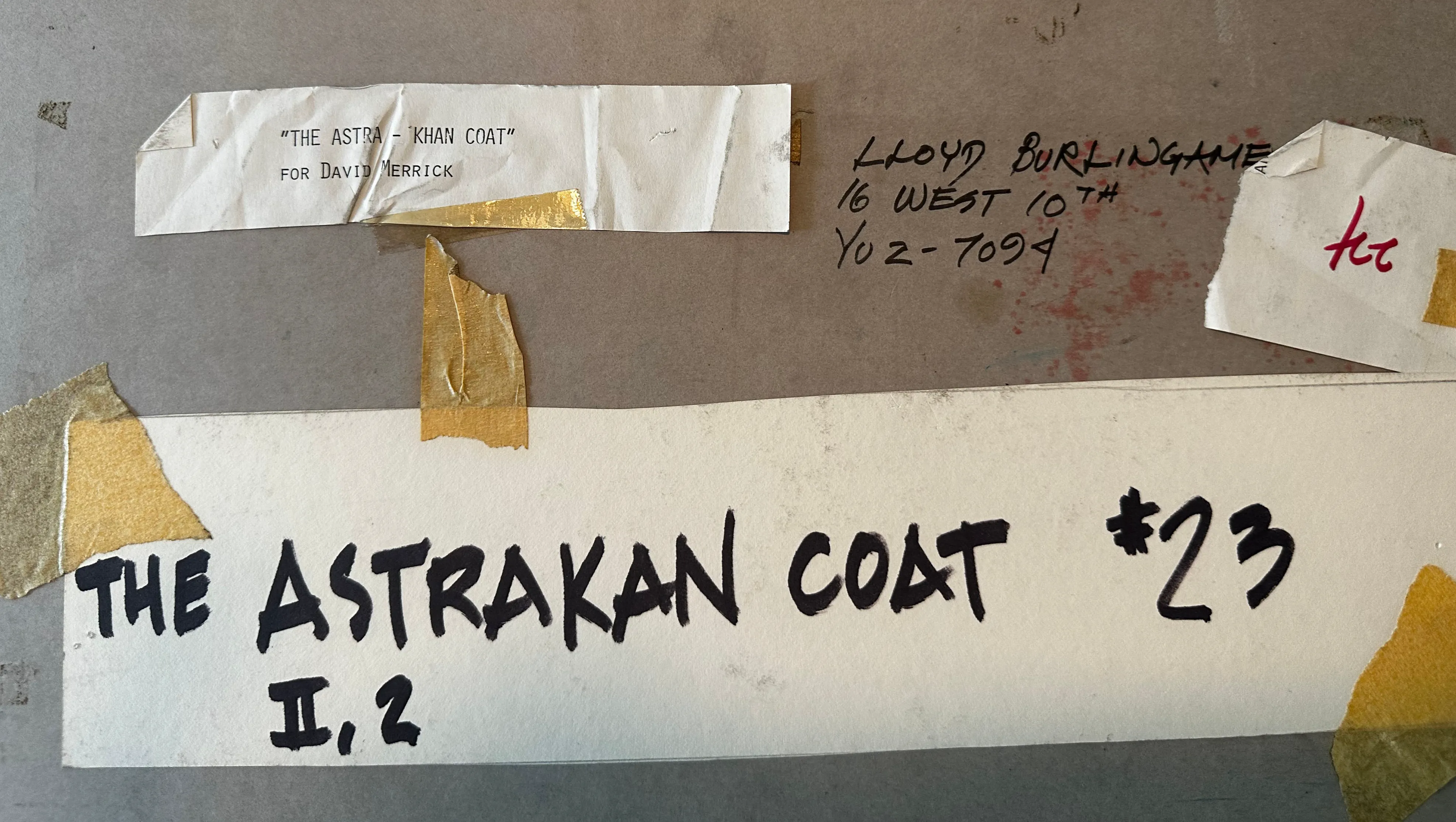 "The Astrakhan Coat" Set Renderings (3) by Lloyd Burlingame