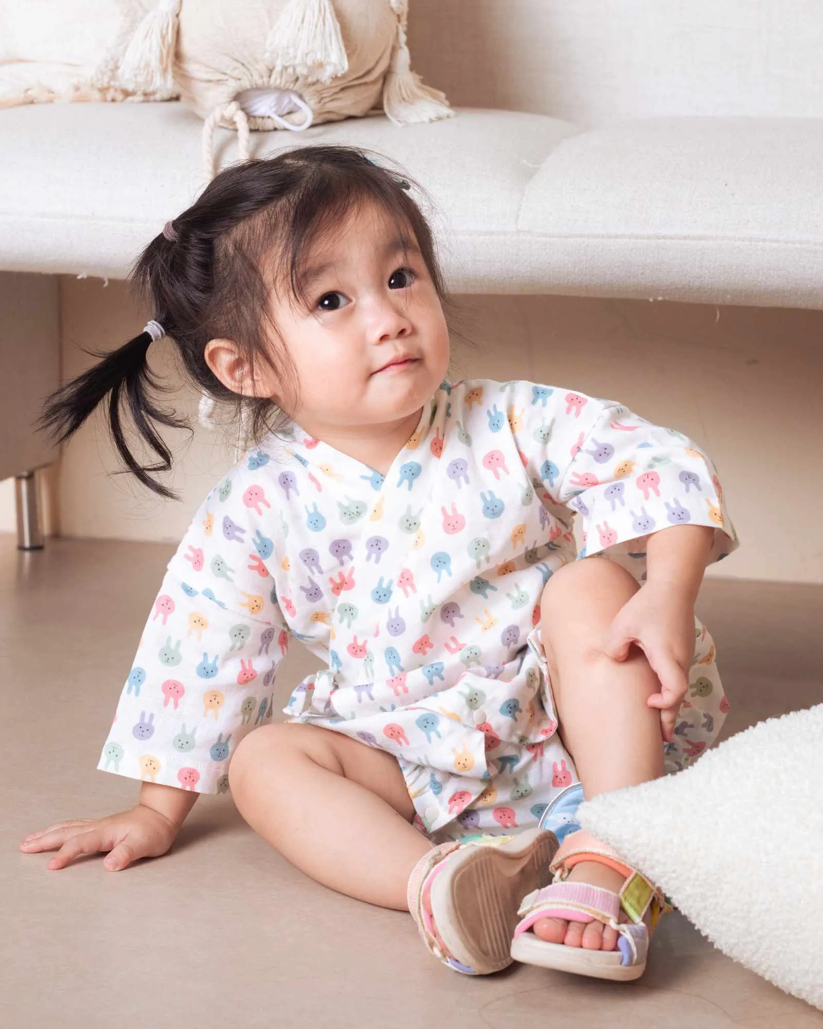 Rainbow Bunny Baby Kimono