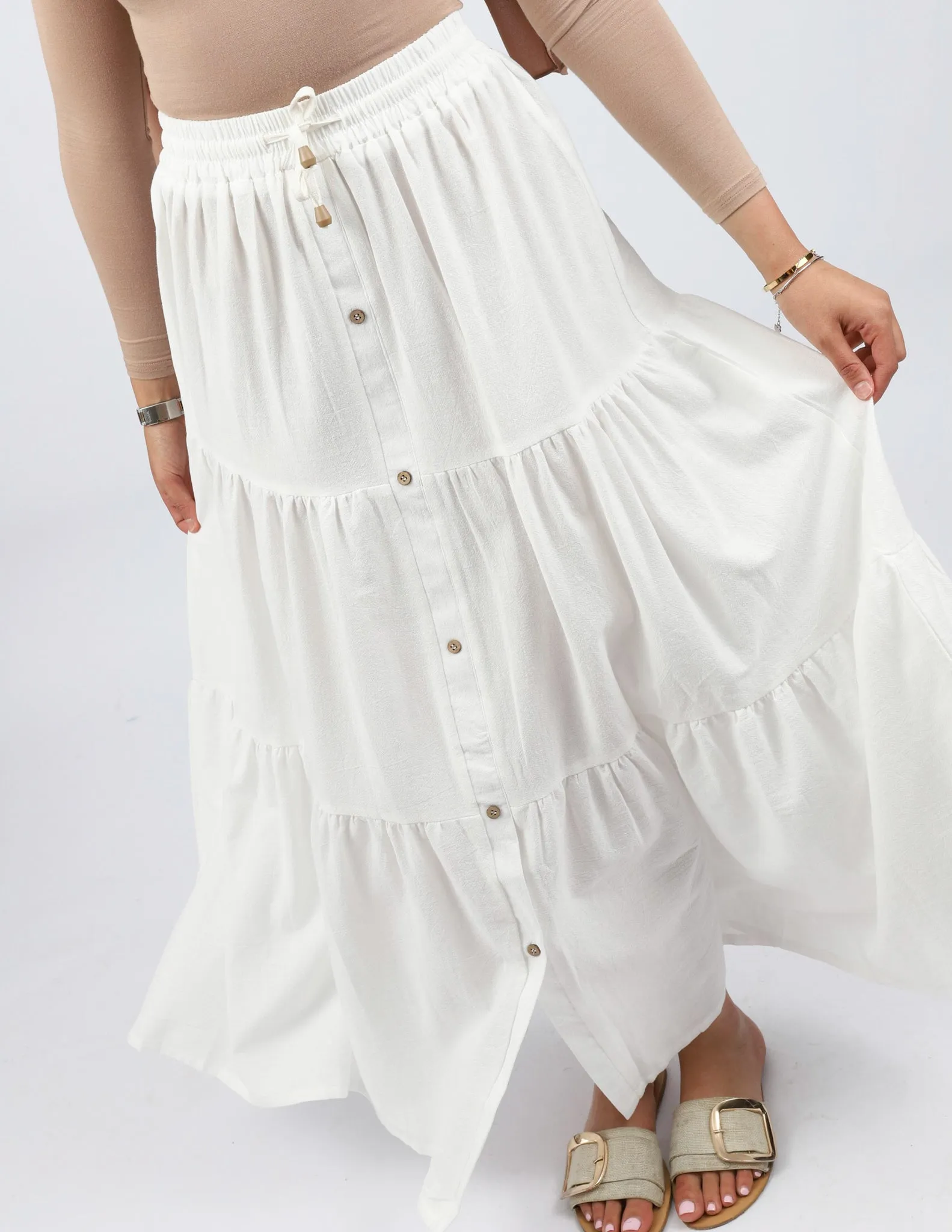 Sarina Shell Button Skirt