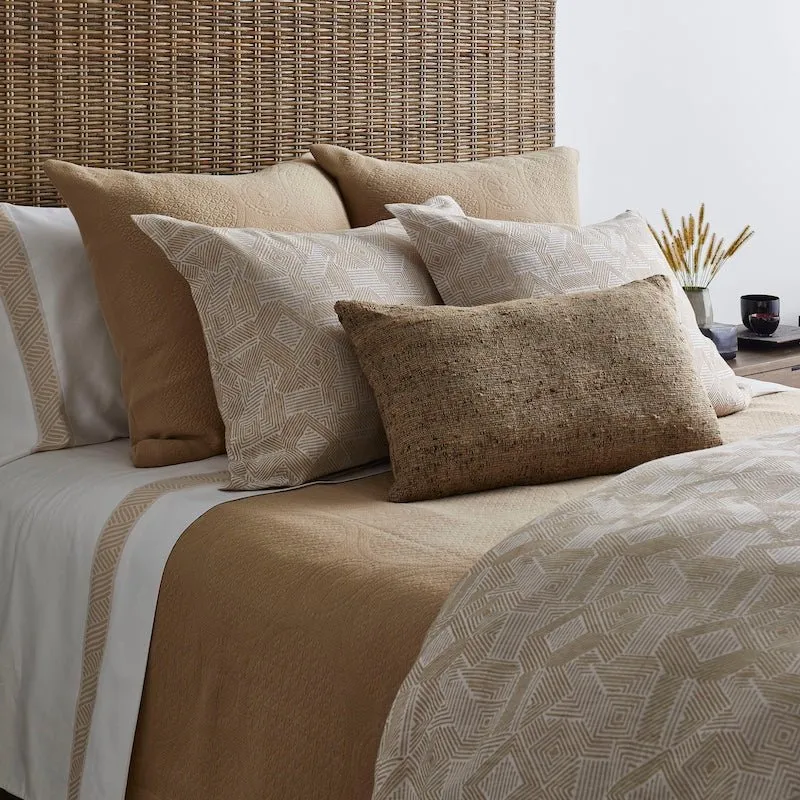 Sashiko Bone and Sand Duvet Set by Ann Gish