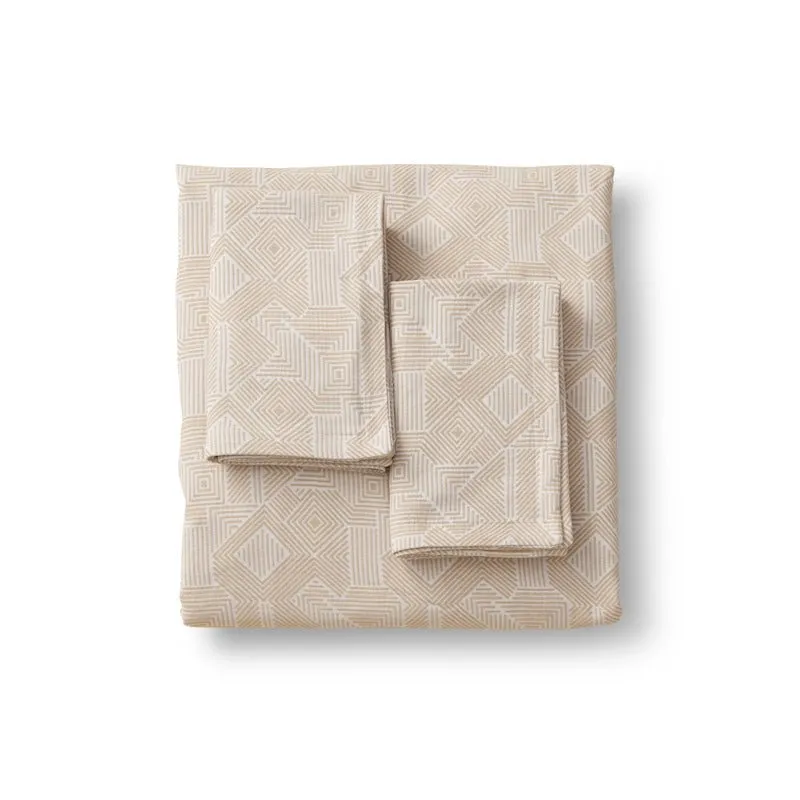 Sashiko Bone and Sand Duvet Set by Ann Gish