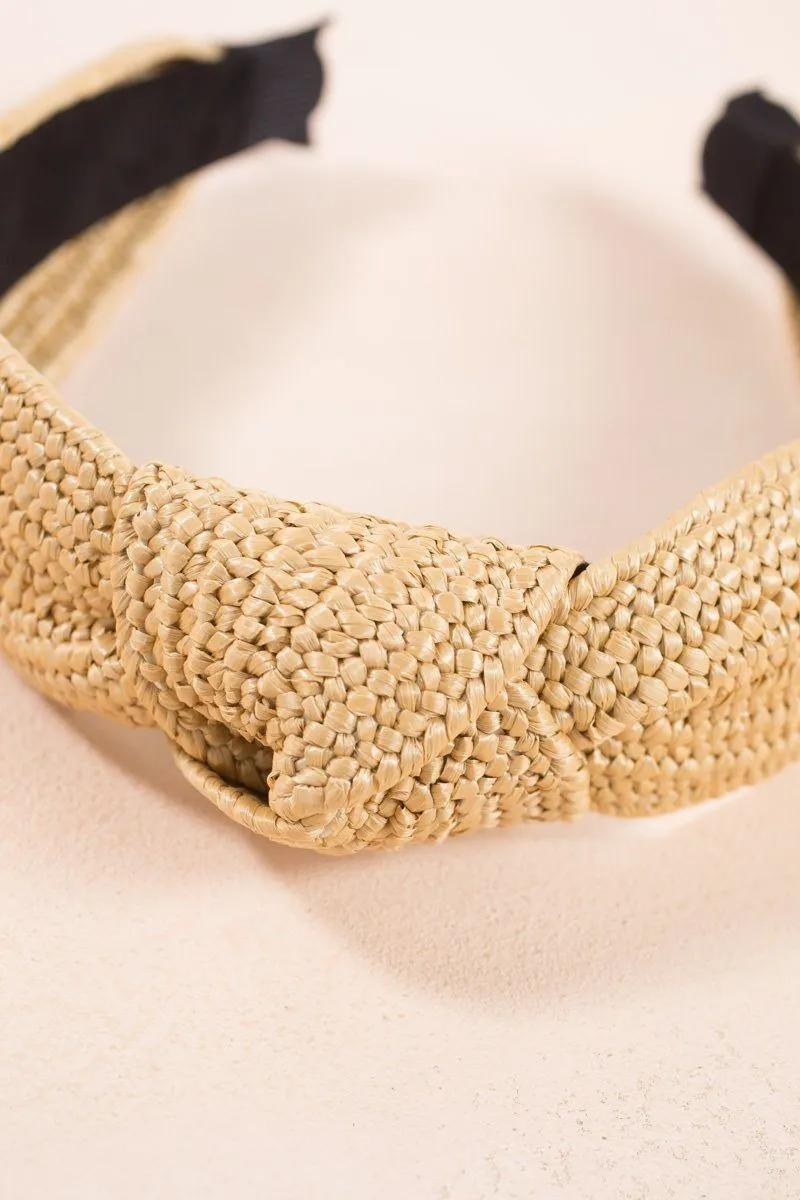 Serena Knotted Straw Headband