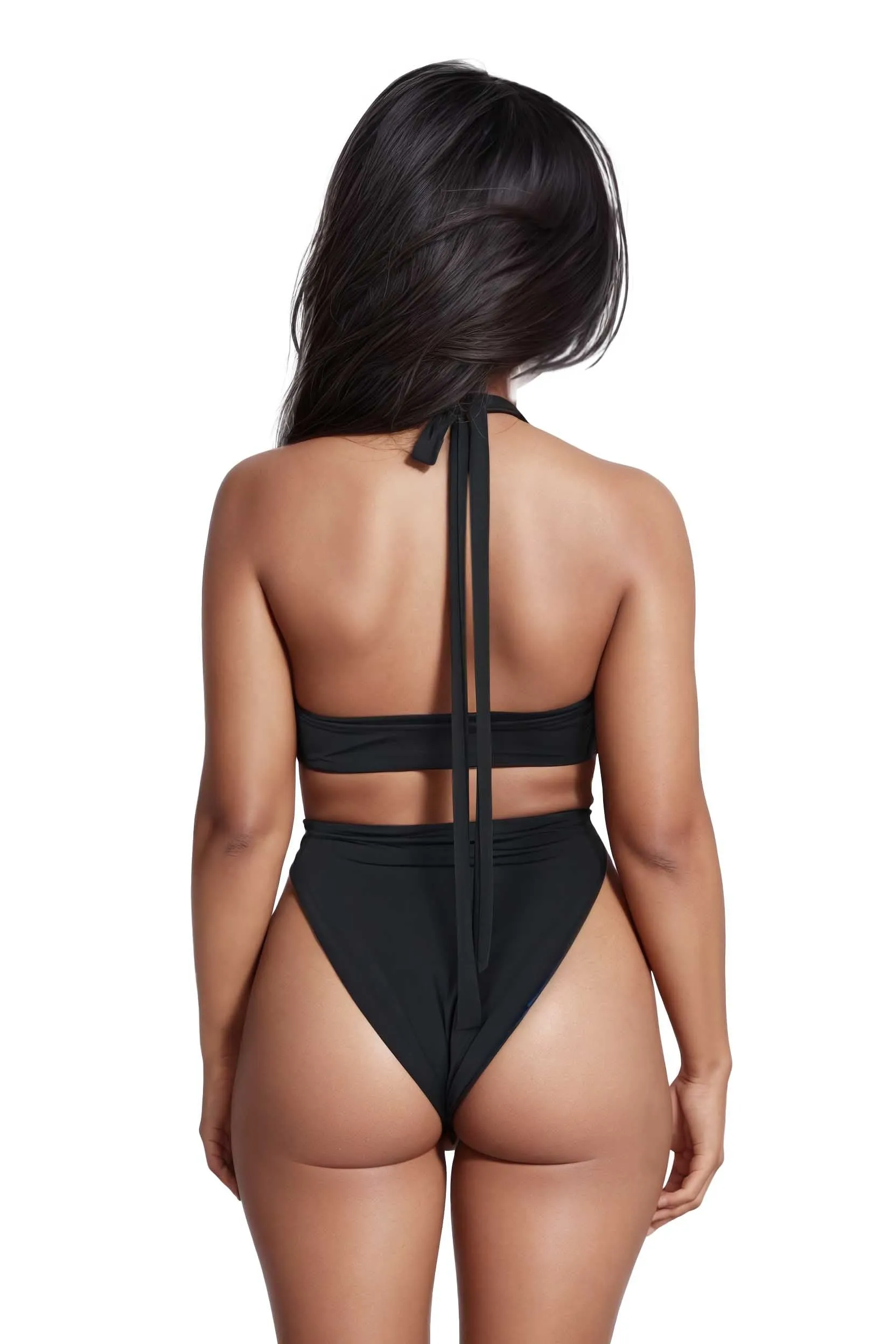 Shanghai High Cut Black One Piece Swimsuit