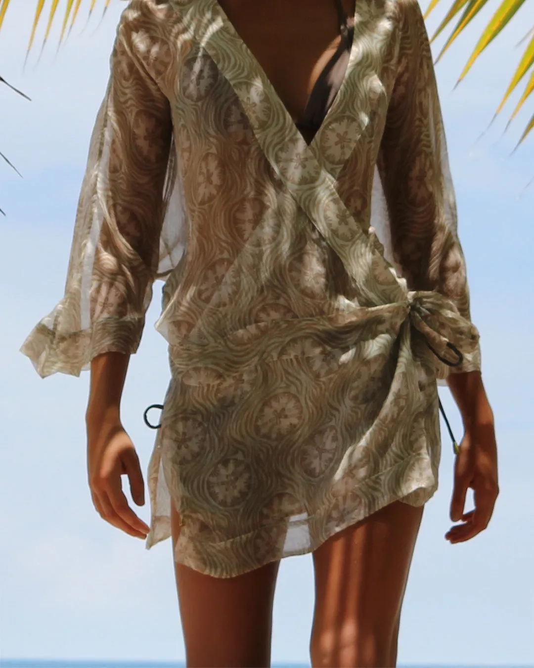 Silk Chiffon Kimono SAND DOLLAR