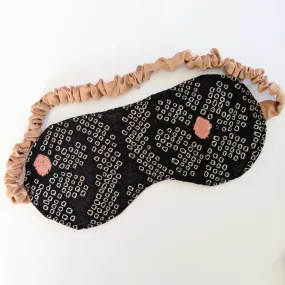 Silk Kimono Sleep Eye Mask - Black Shibori