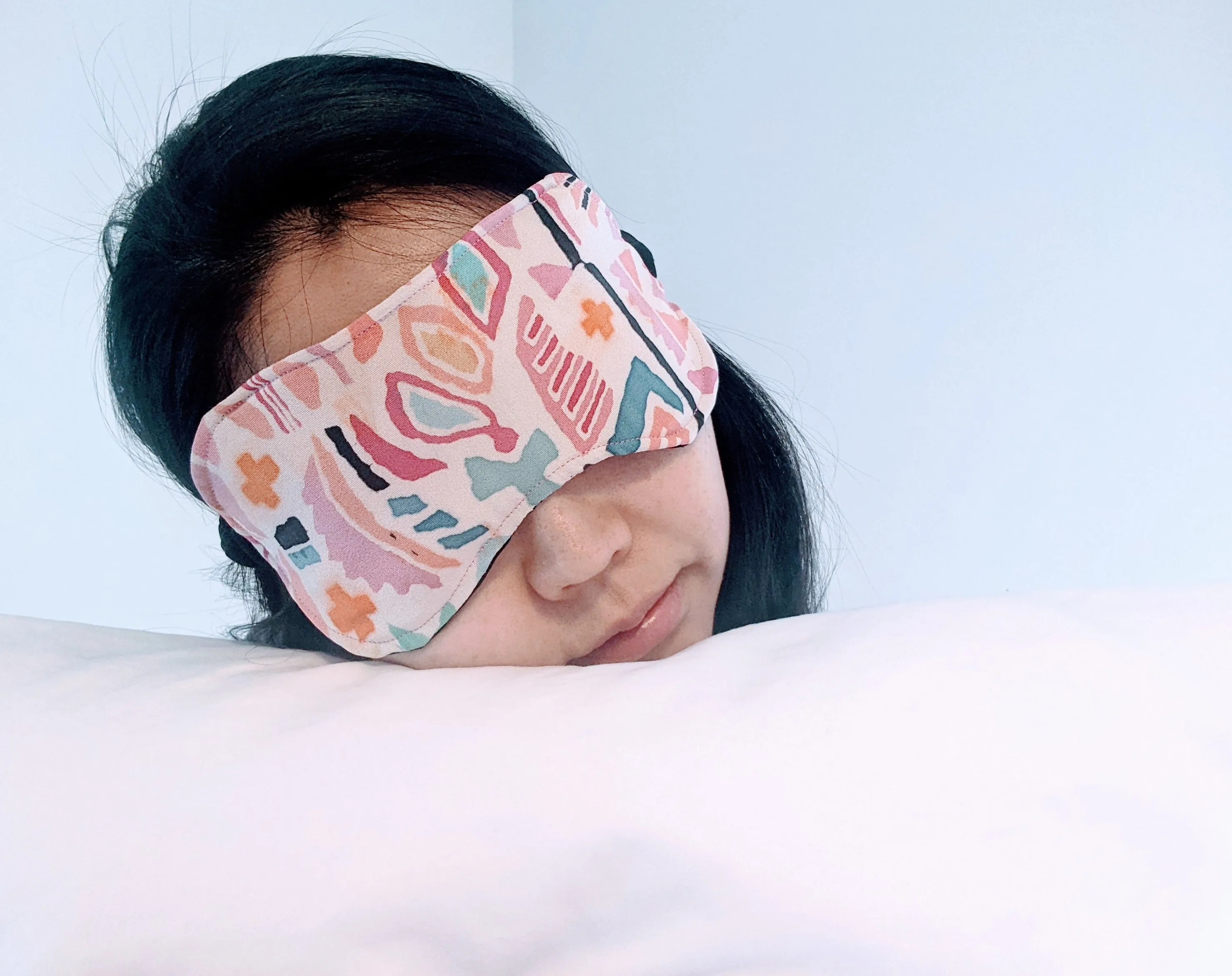 Silk Kimono Sleep Eye Mask - Black Shibori