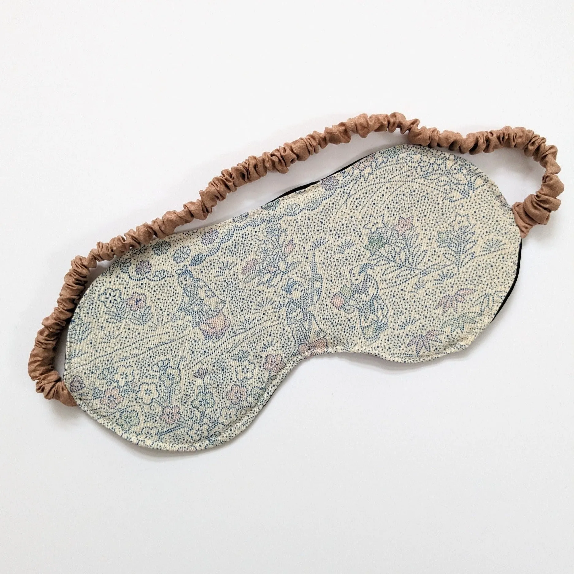 Silk Kimono Sleep Eye Mask - Blue dotted scenery