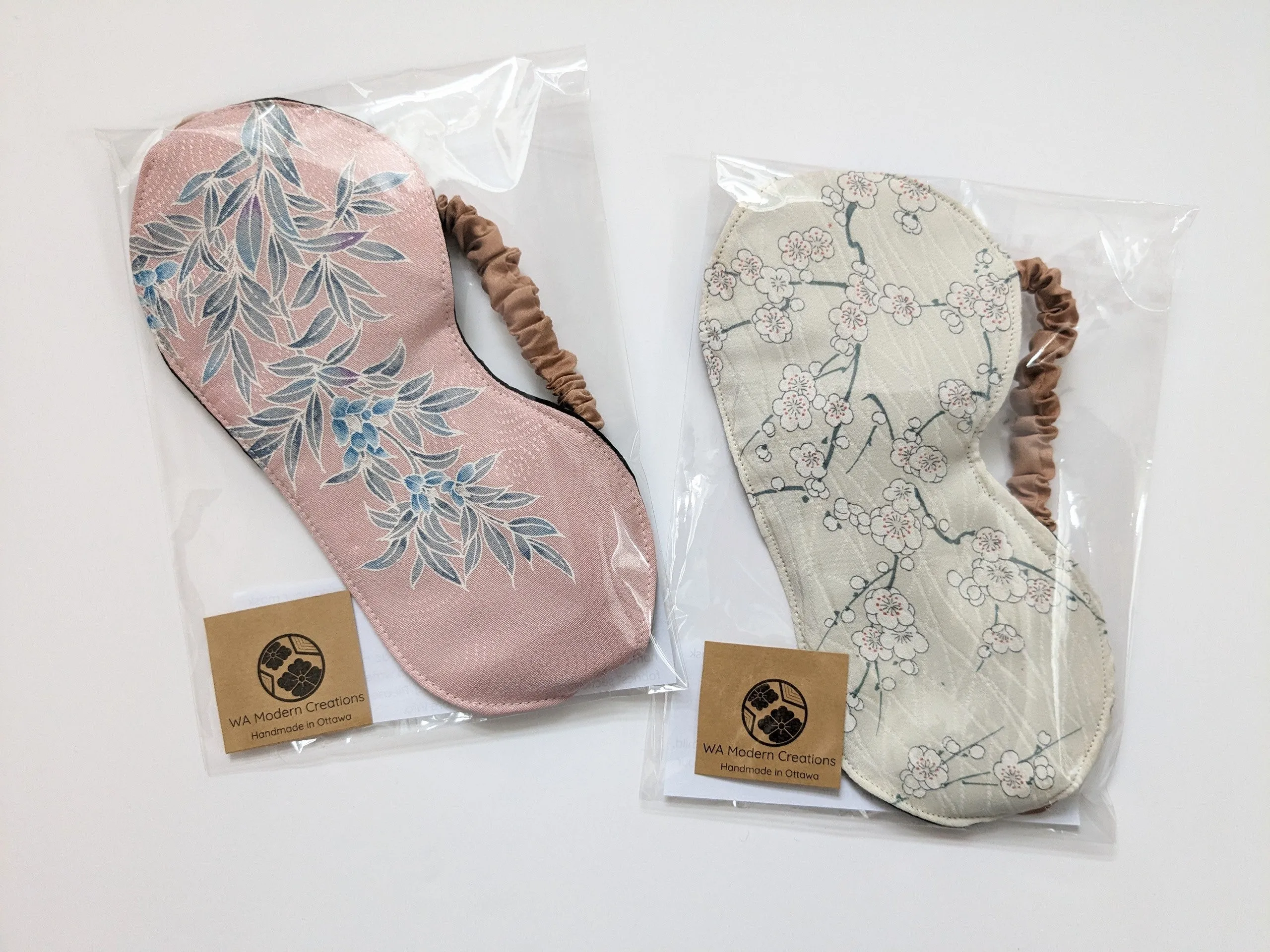 Silk Kimono Sleep Eye Mask - Blue dotted scenery