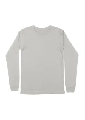 Silver Long Sleeve Crew Neck T-Shirt | Sleek & Sustainable