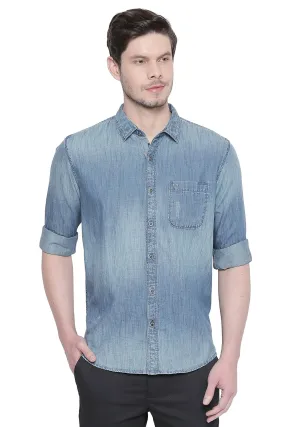 Slim Fit Indigo Chambray Shirt