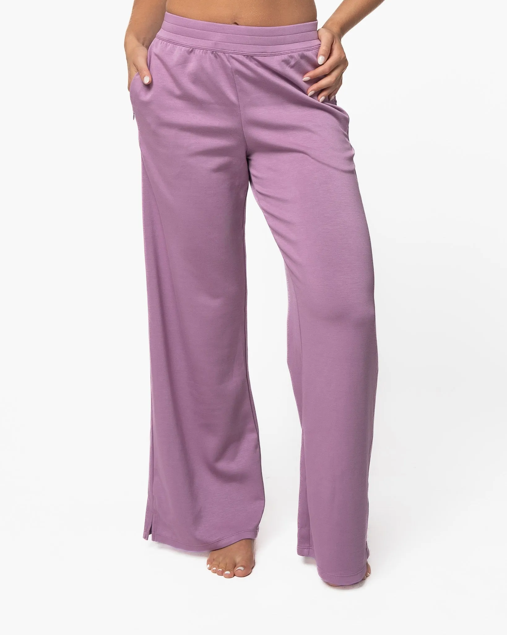 Soft Scuba Wide Leg Pant - Hazy Lilac