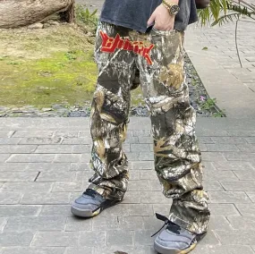 Straight cargo pants loose hip-hop retro casual camouflage pants