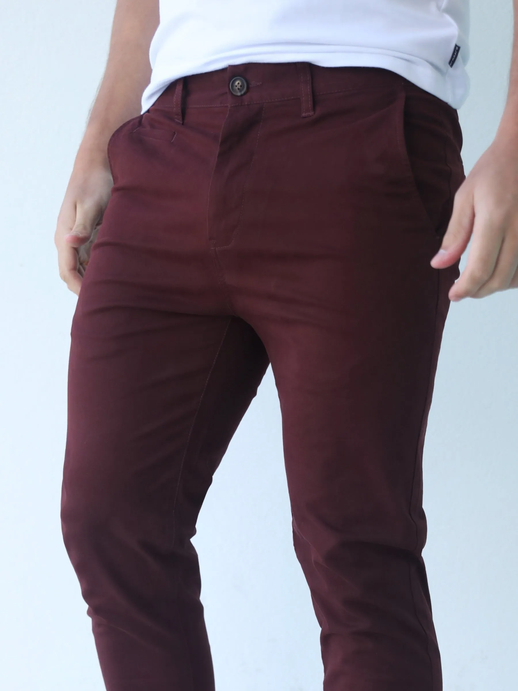 Stretch Chino - Burgundy