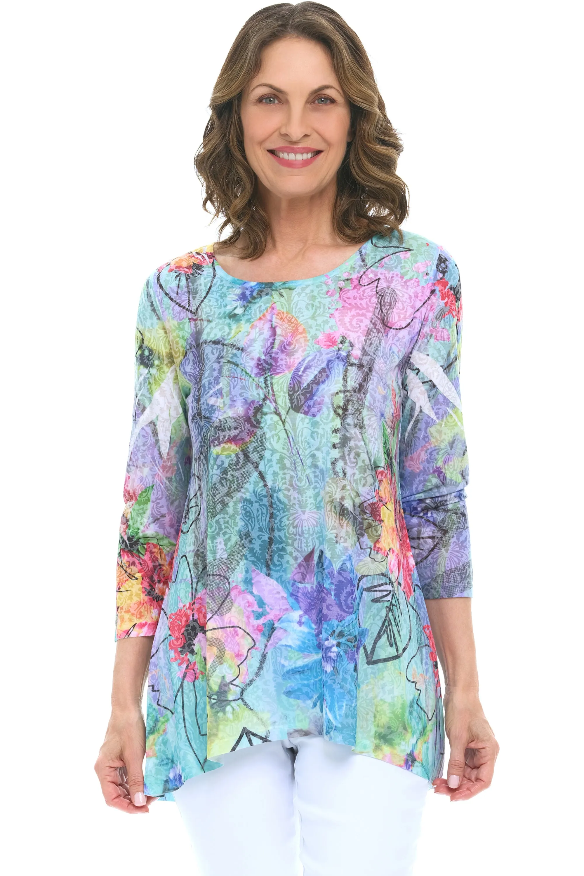 Summer Blooms Burnout Tunic