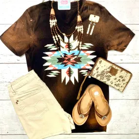 The Aztec Bleached Desert Nights V Neck Tee